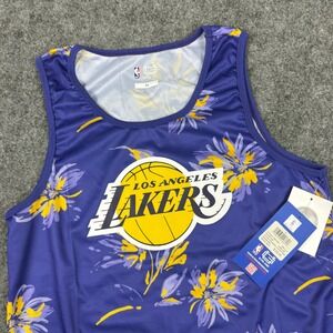 Los Angeles Lakers Jersey Medium Lebron James #23 Purple Floral NBA Tank Men's